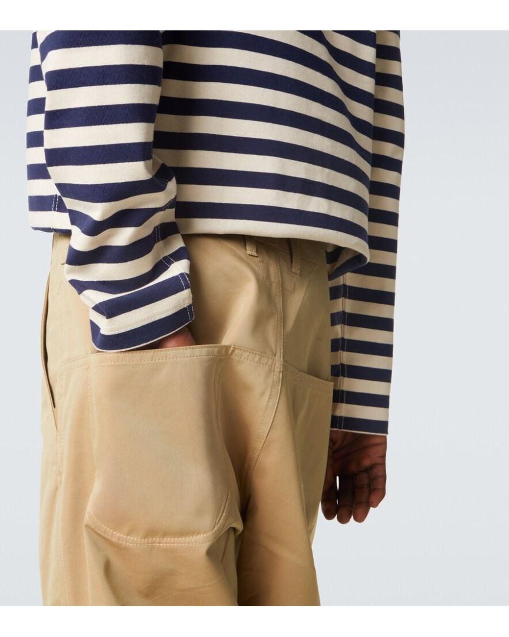Junya Watanabe Natural Cotton-Blend Straight Pants for men