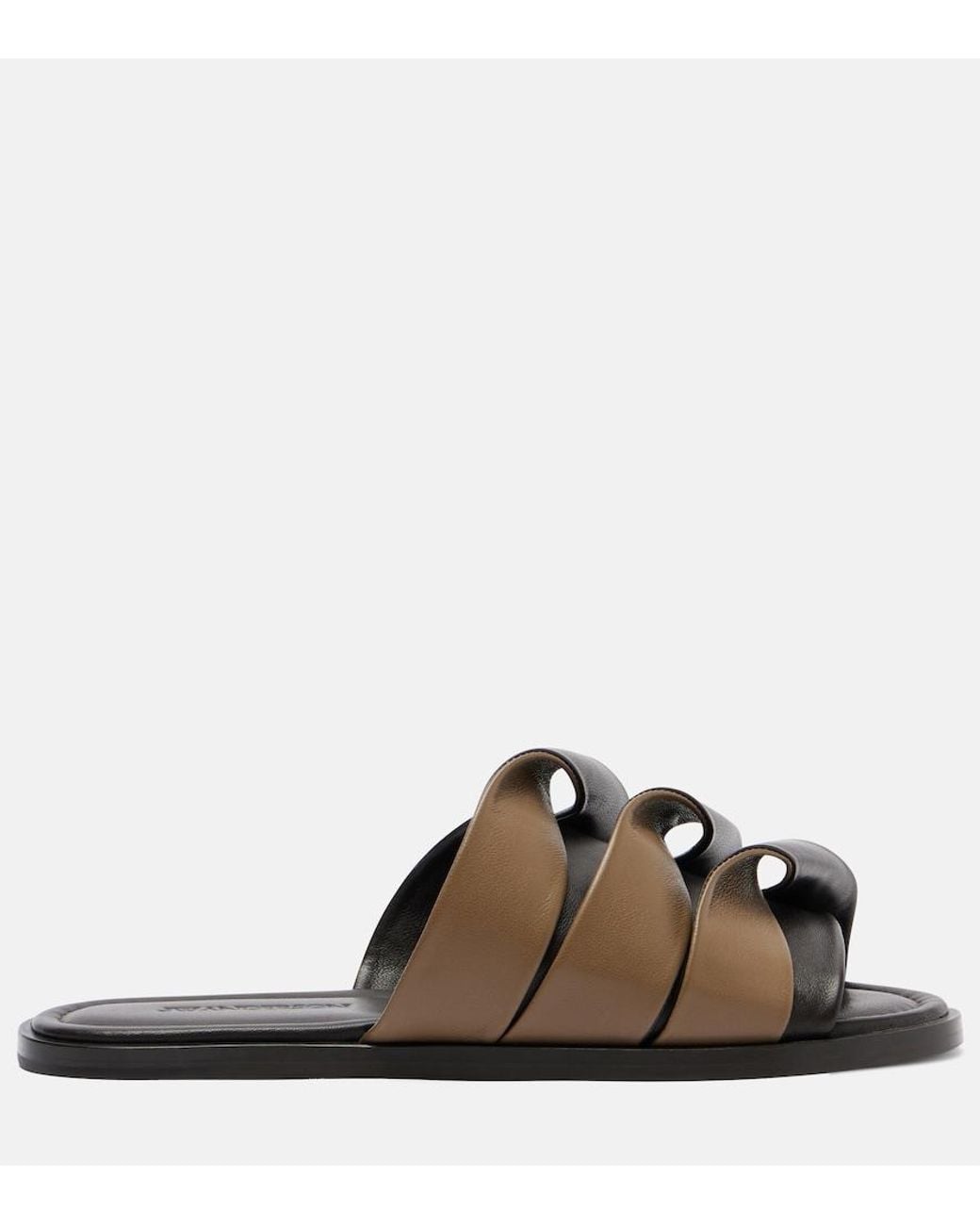 J.W. Anderson Brown Coil Leather Slides