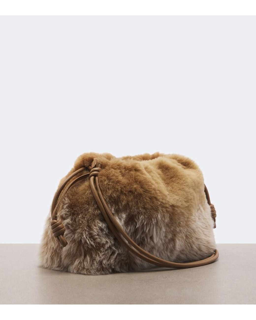 Loewe Brown Flamenco Medium Shearling Pouch