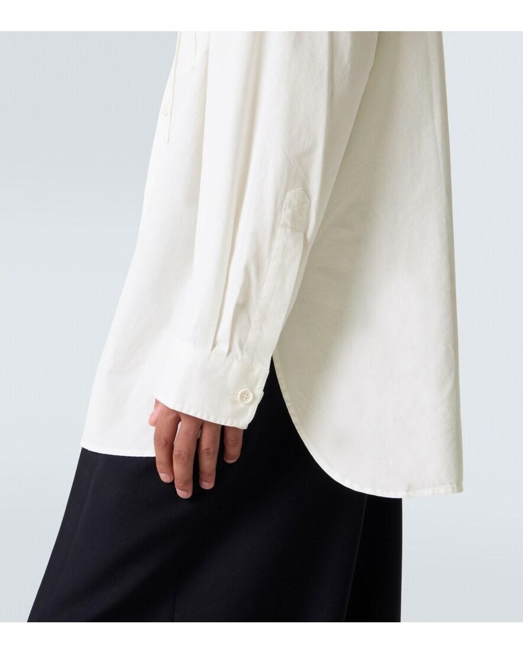 Dries Van Noten White Oversized Cotton Twill Shirt for men