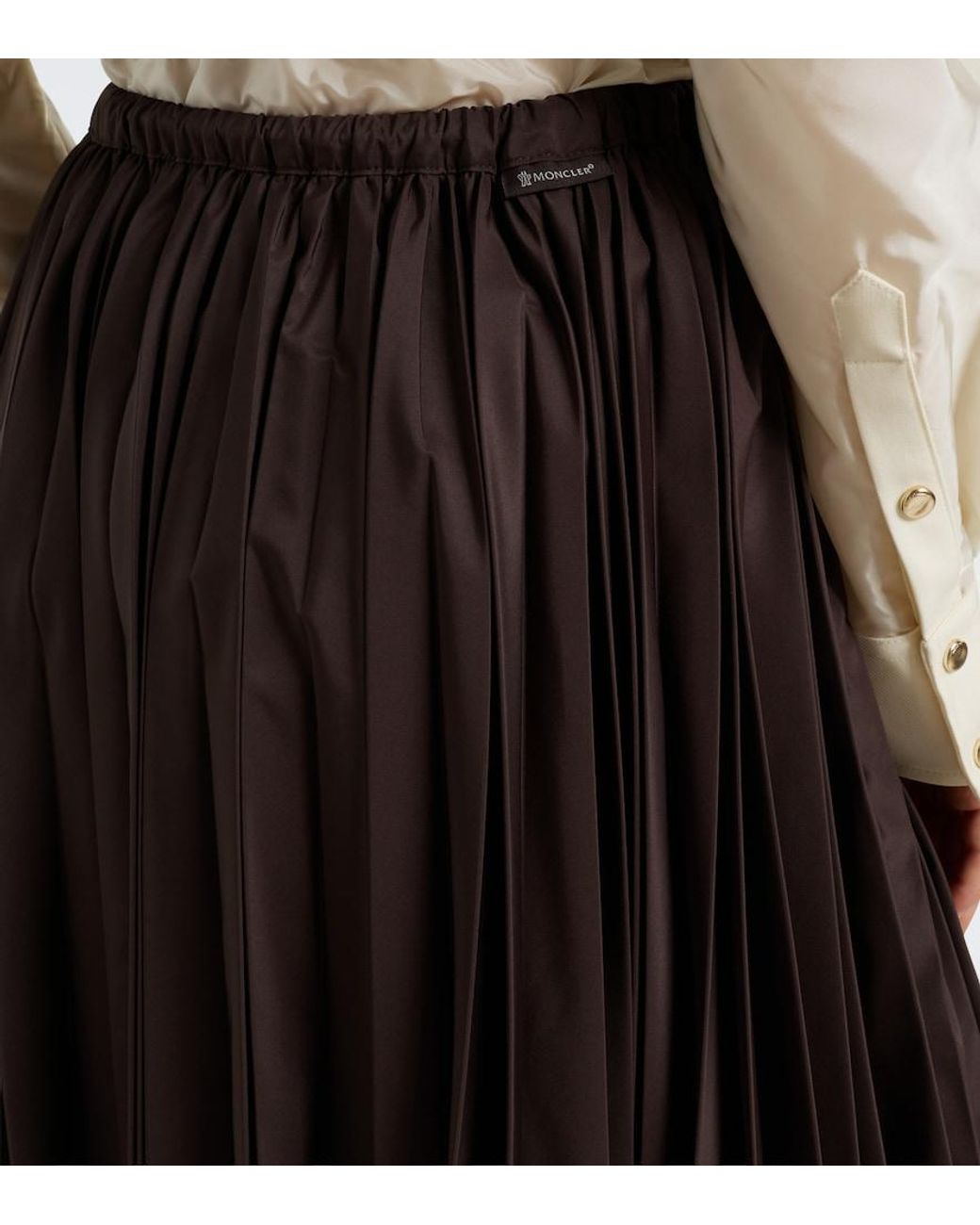 Moncler Black Pleated Midi Skirt
