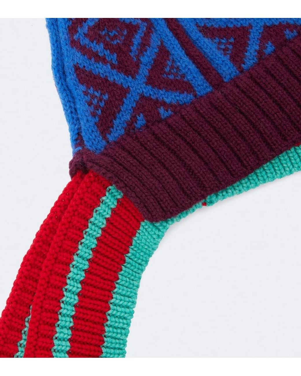 Dries Van Noten Red Wool Beanie