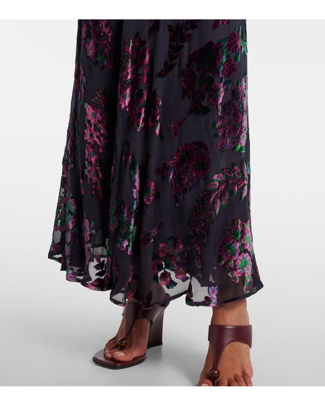 Etro Blue Floral Maxi Skirt