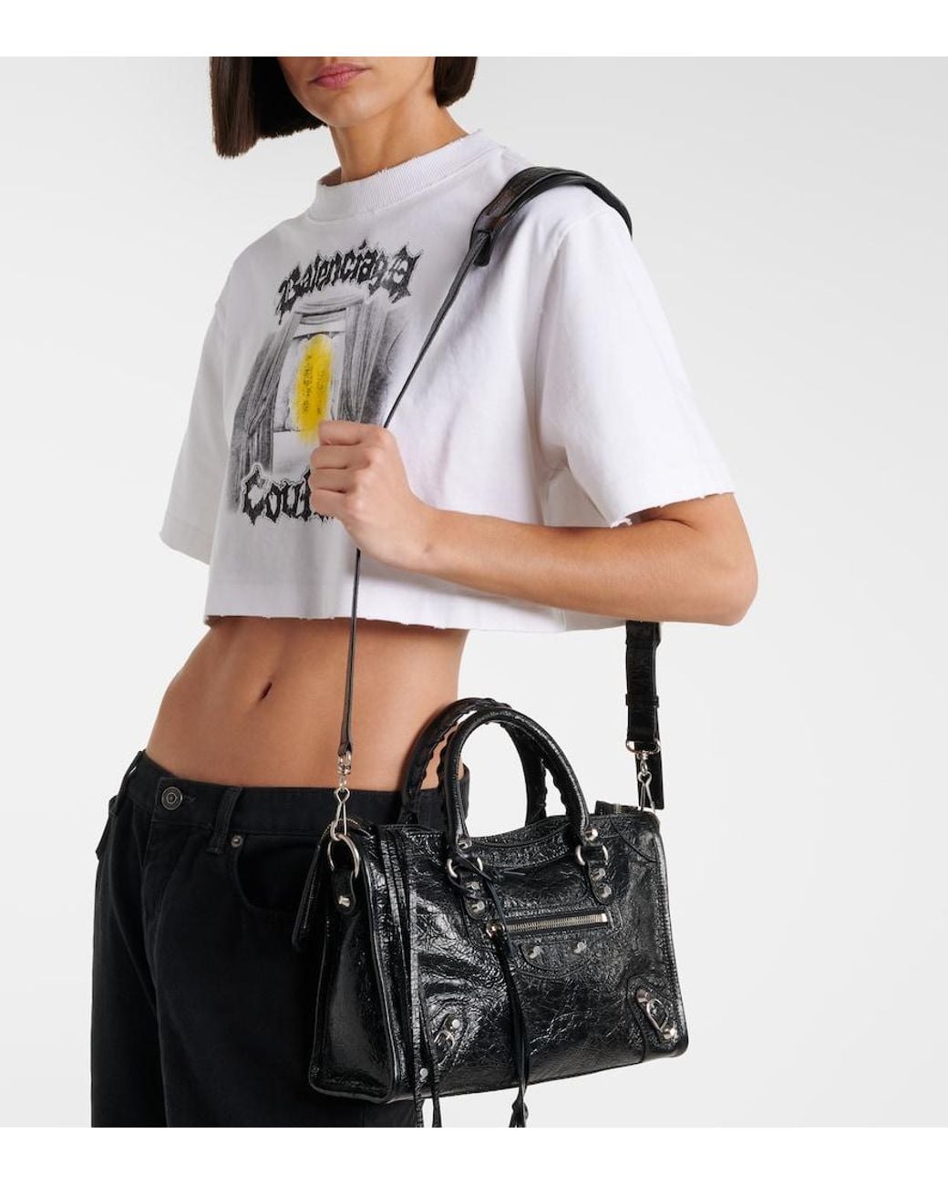 Balenciaga Black Le City Small Leather Top-Handle Bag