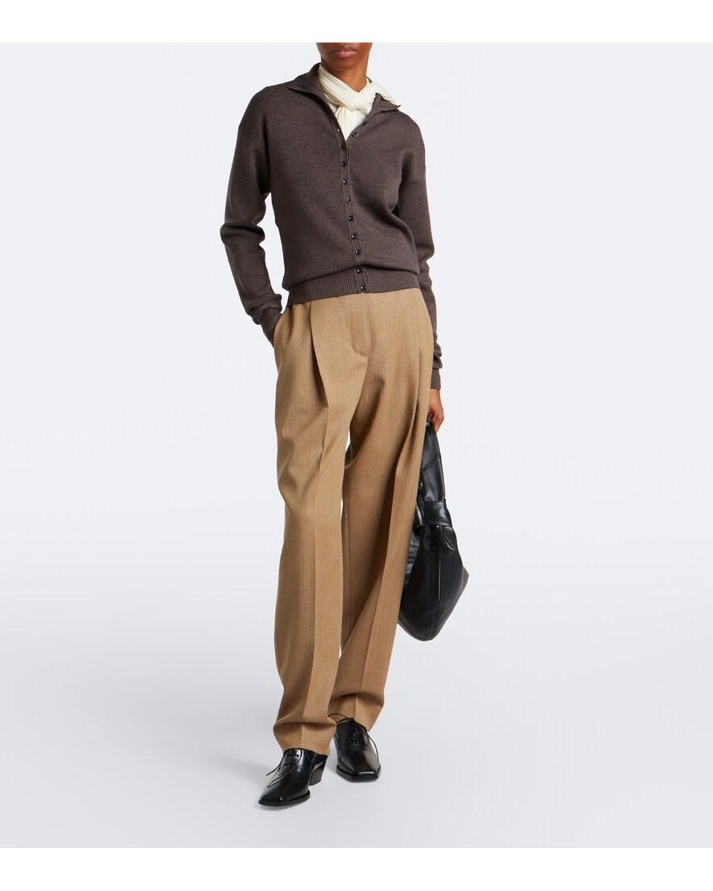 Lemaire Brown Wool Cardigan