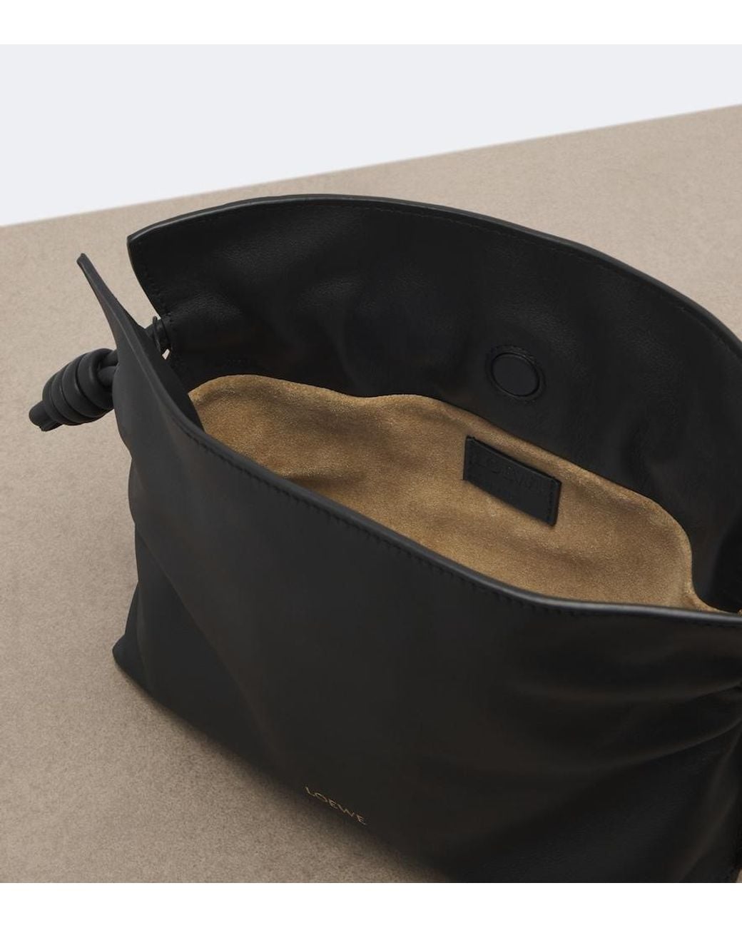 Loewe Black Flamenco Mini Leather Clutch