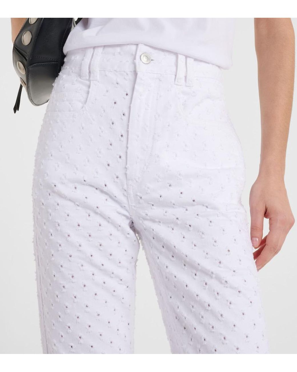 Isabel Marant White Alvira High-Rise Flared Jeans