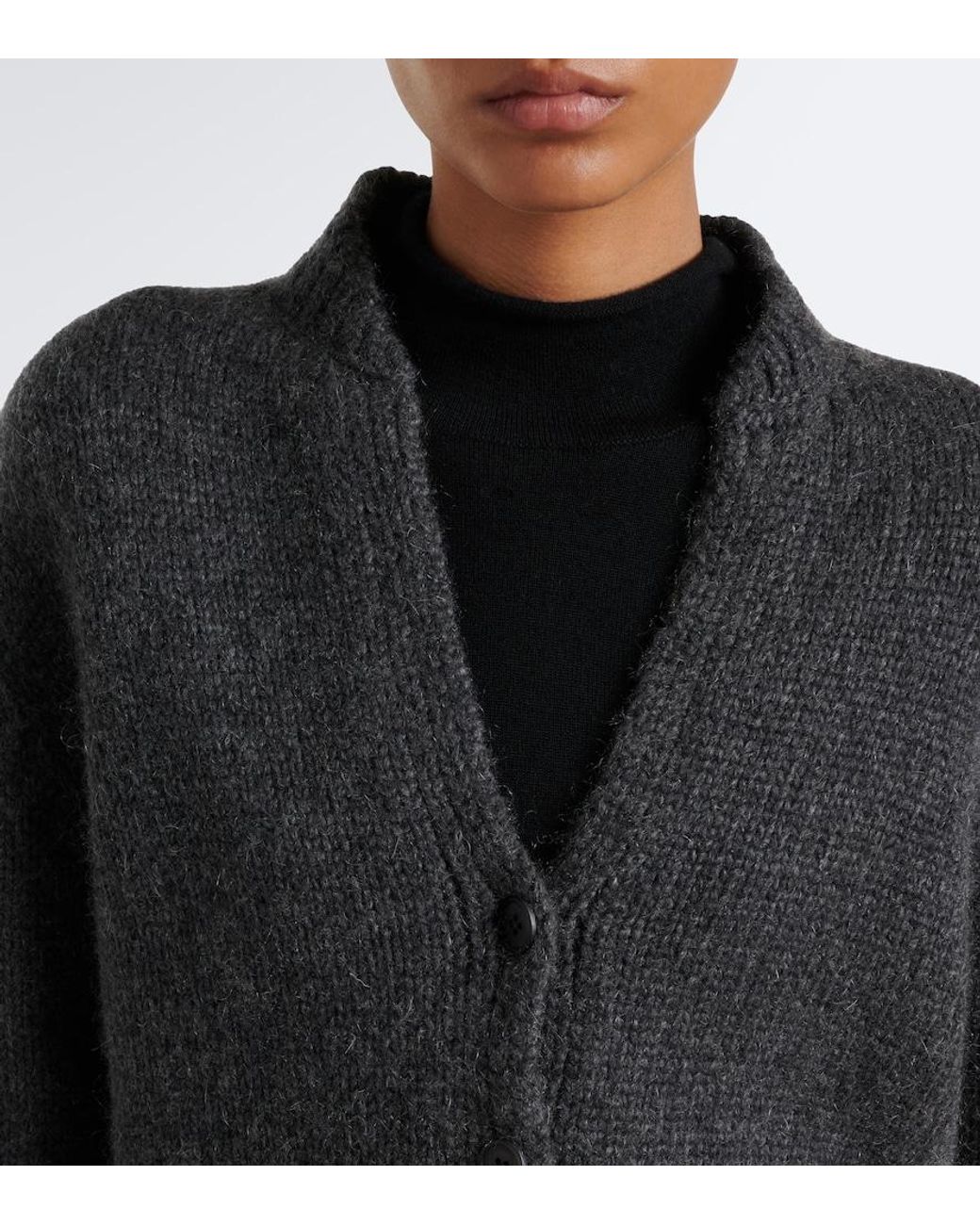 The Row Black Poynta Cashmere Cardigan