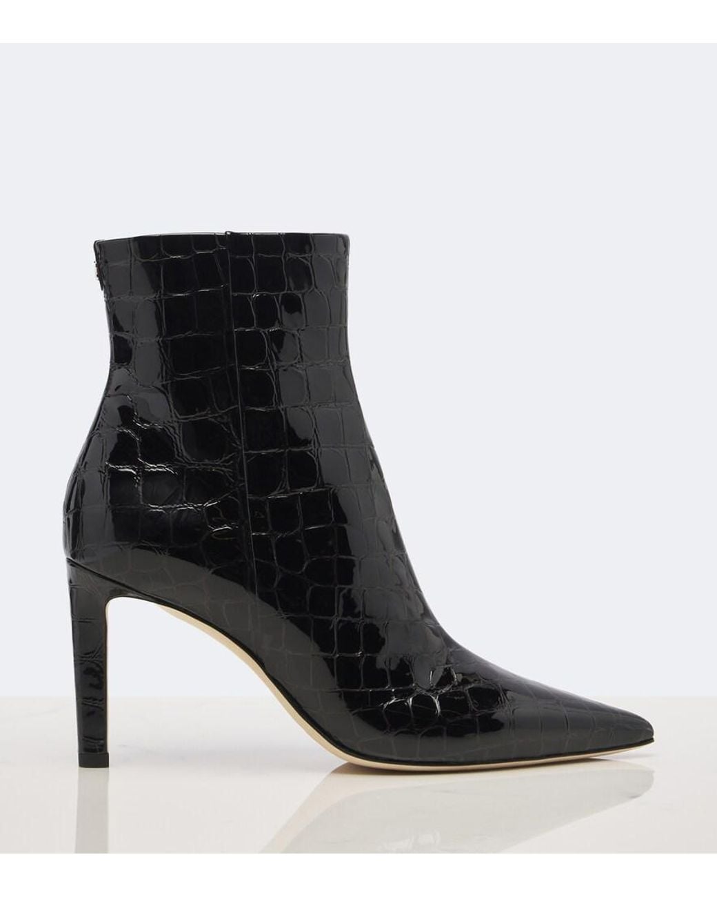 Jimmy Choo Black Frankie Croc-Effect Leather Ankle Boots
