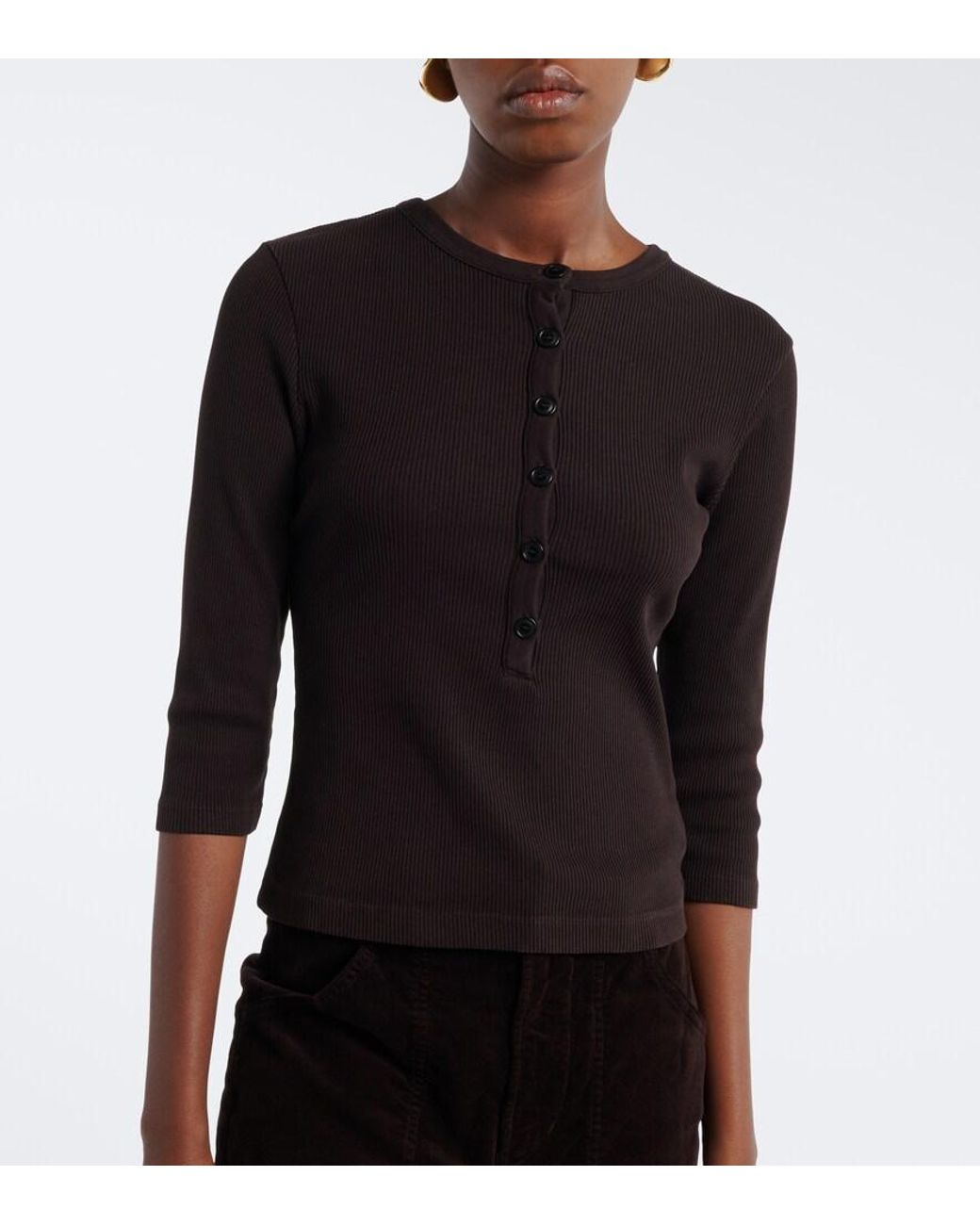 Citizens of Humanity Black Boy Henley Jersey Shirt