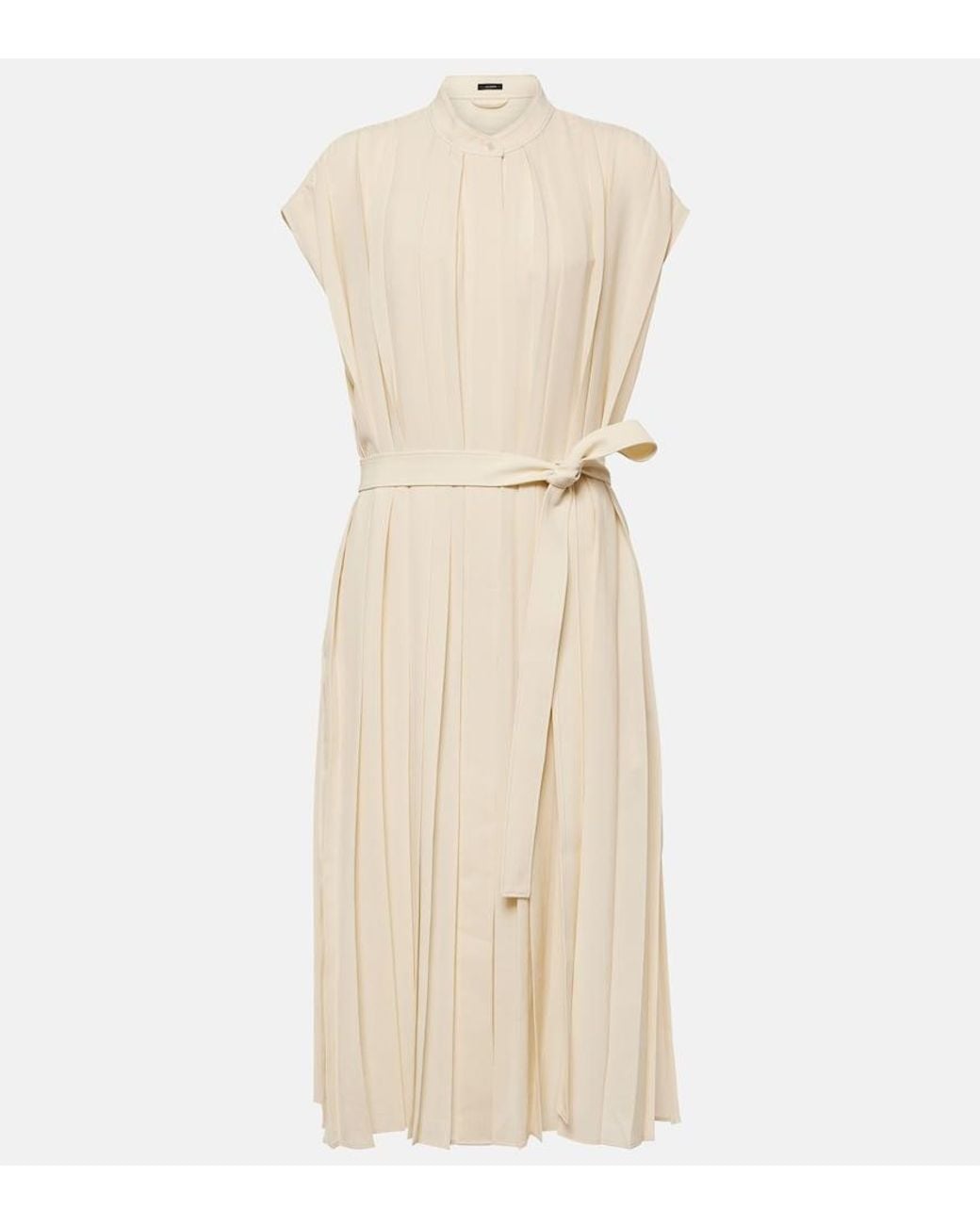 Joseph Natural Davidge Plisse Midi Dress
