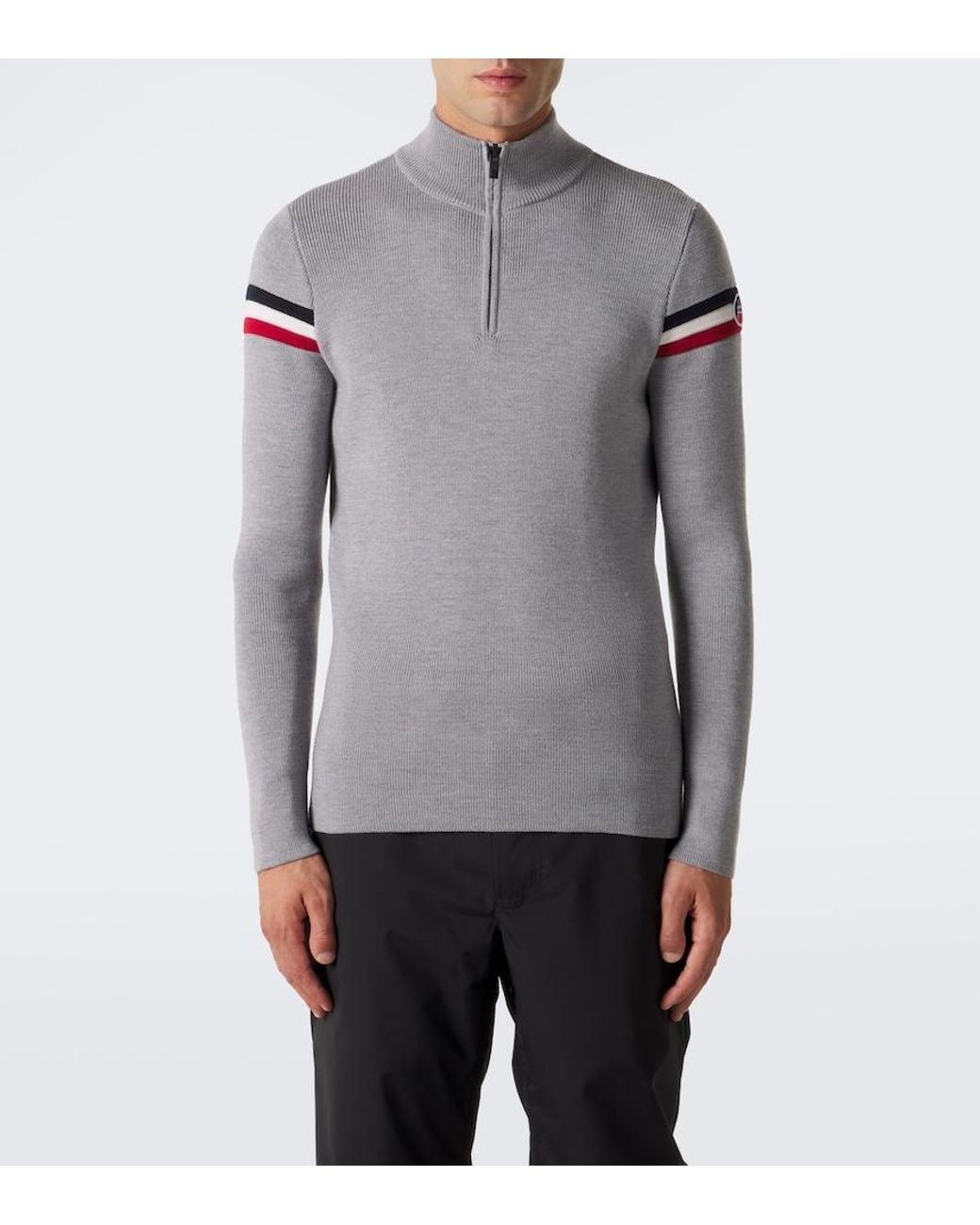 Fusalp Gray Wengen Wool Half-Zip Sweater for men