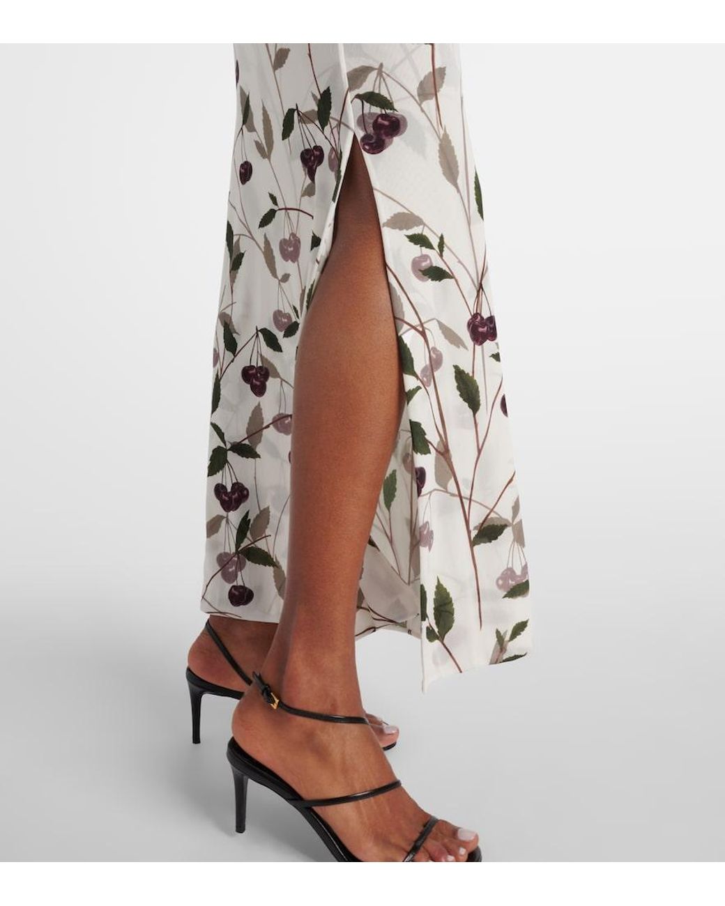 Stella McCartney White Printed Mesh Jersey Maxi Dress