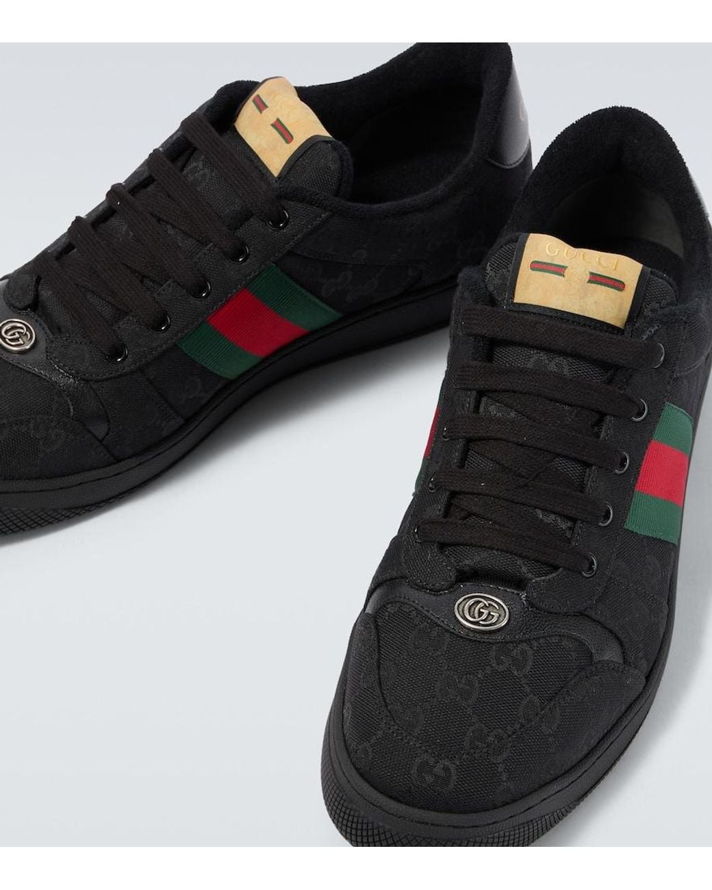 Gucci Black Screener Gg Canvas Sneakers for men