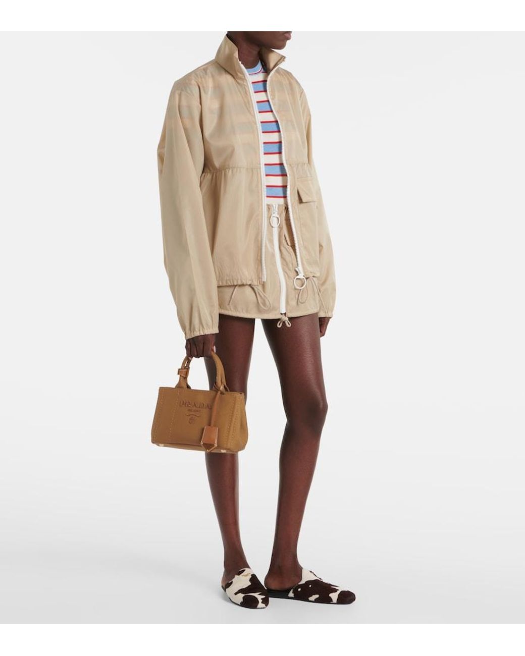 Prada Brown Jardiniere Mini Canvas Tote Bag