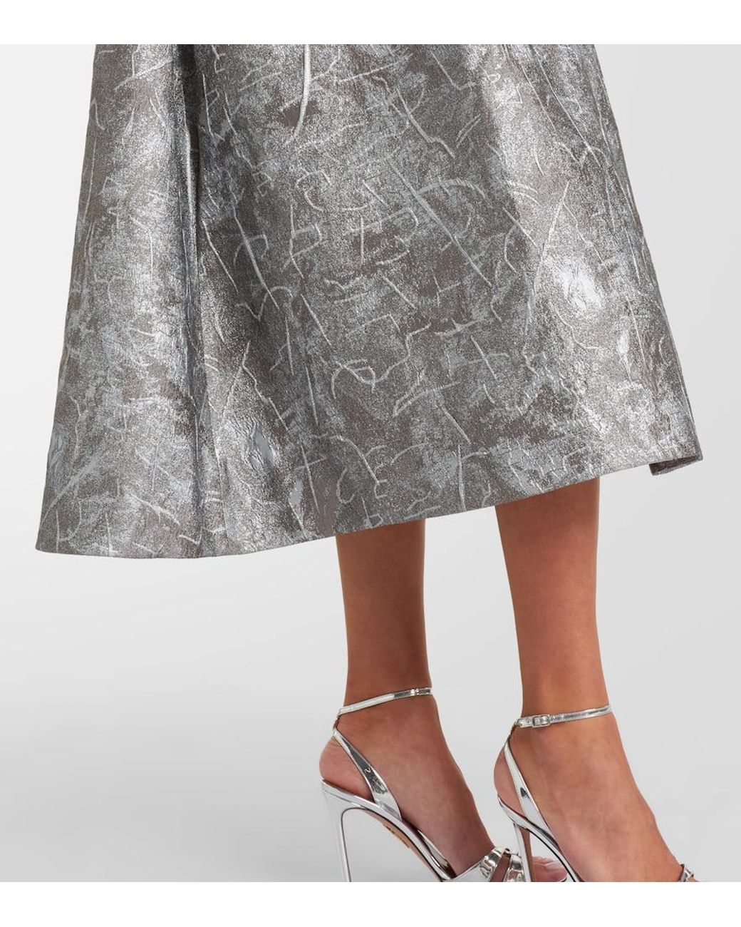 Rebecca Vallance Gray Sterling Metallic-Effect Jacquard Cocktail Dress