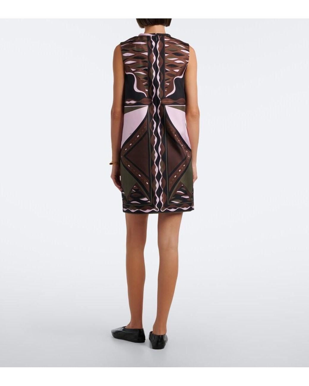 Emilio Pucci Black Dune Silk Twill Shift Dress