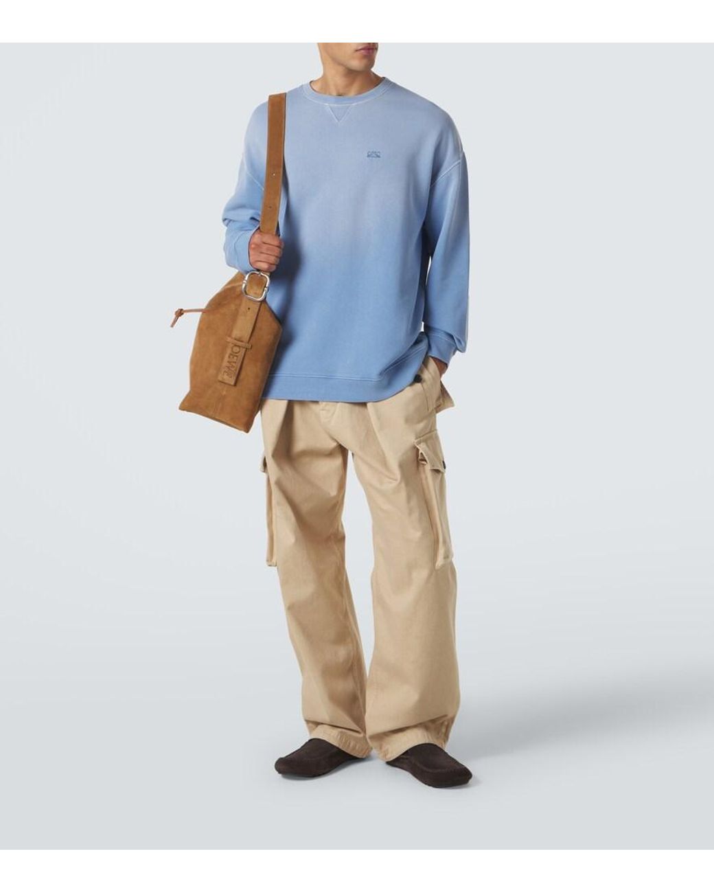 Loewe Blue Anagram Cotton Jersey Sweatshirt for men