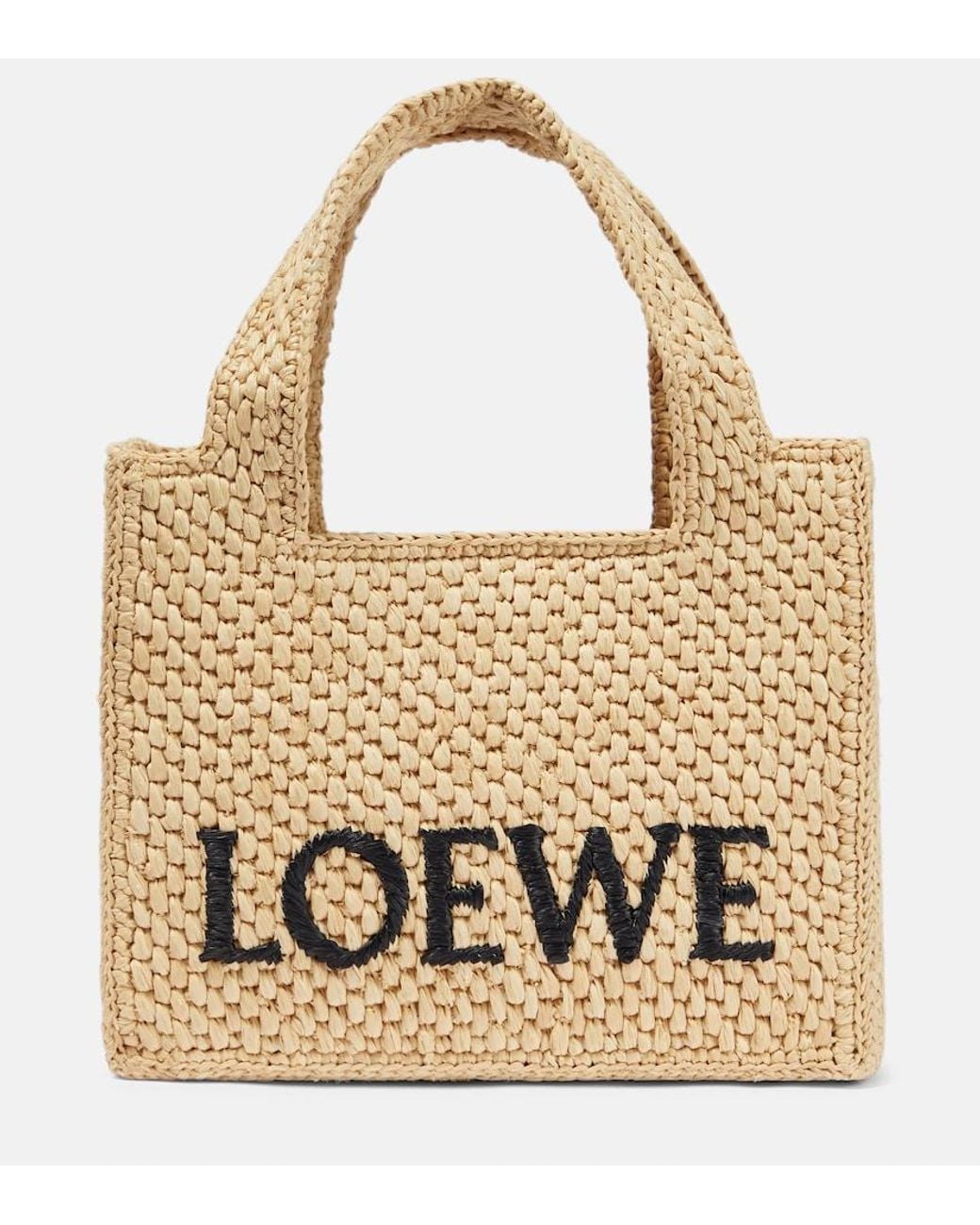 Loewe Metallic Paula's Ibiza Logo Raffia Top-Handle Bag