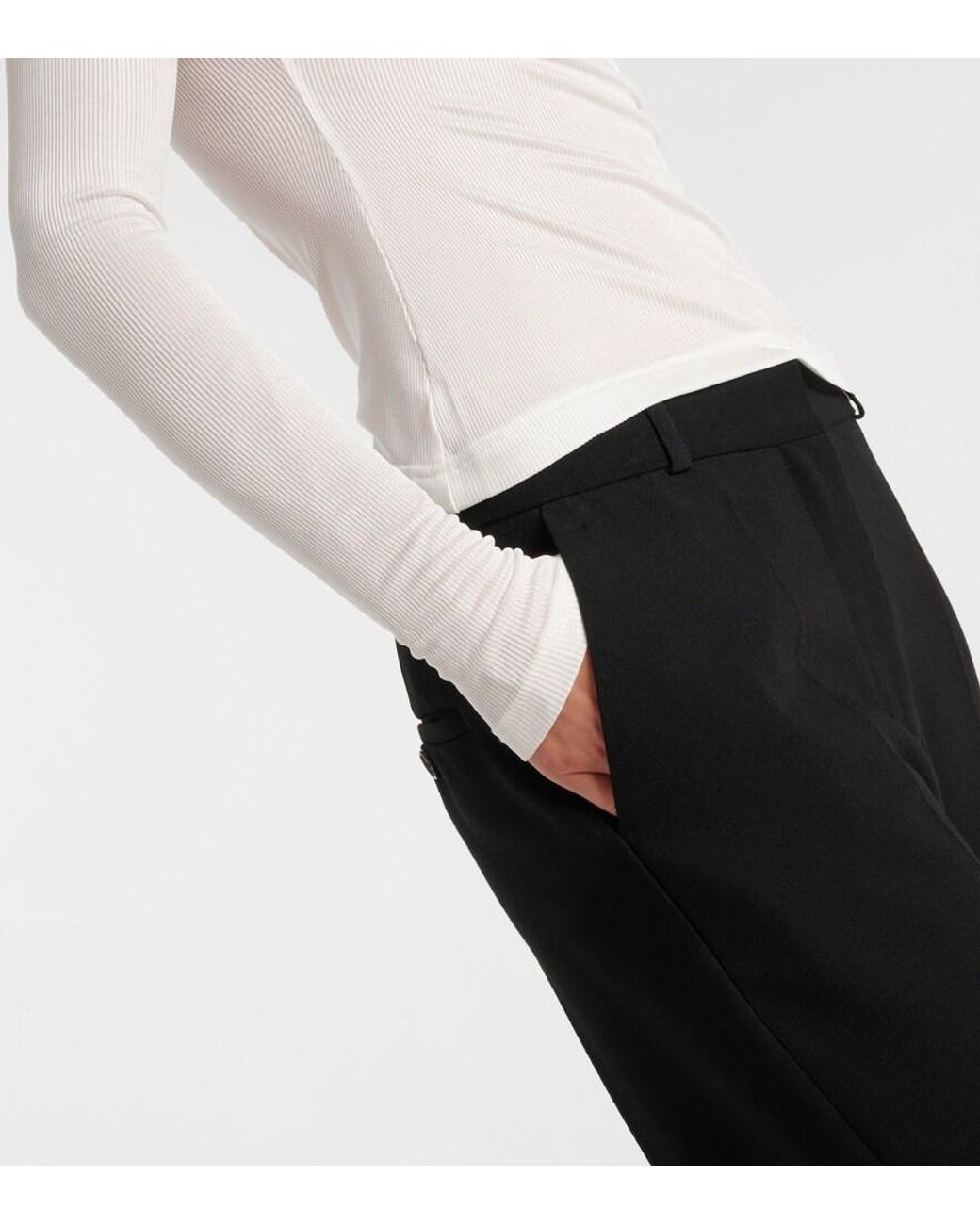 Christopher Esber White Sonora Veiled Off-Shoulder Top