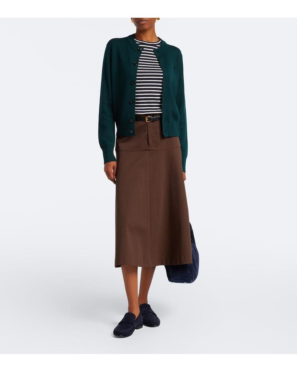 AMI Green Ami De Cour Wool Cardigan