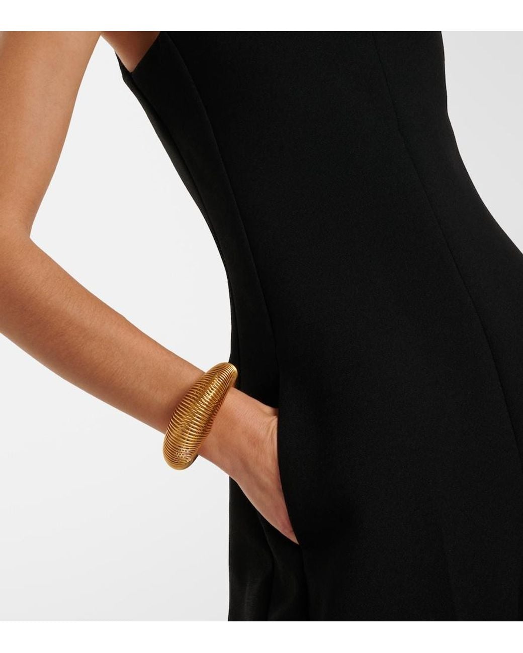 Alaïa Metallic Logo Cuff Bracelet