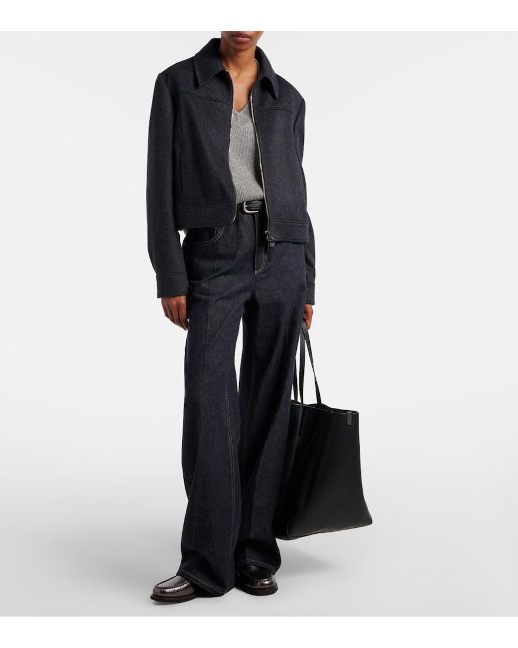 Brunello Cucinelli Blue Wide-Leg Jeans