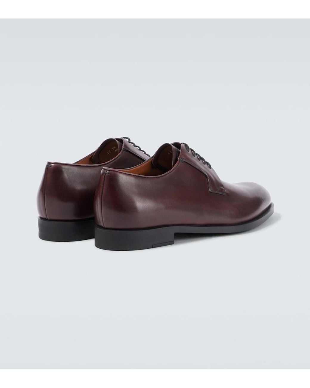 Zegna Brown Leather Derby Shoes for men