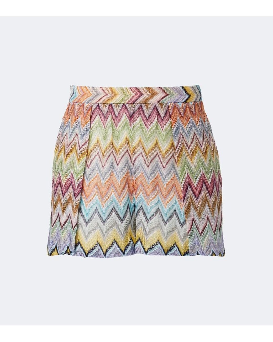 Missoni White Zigzag Lame Shorts