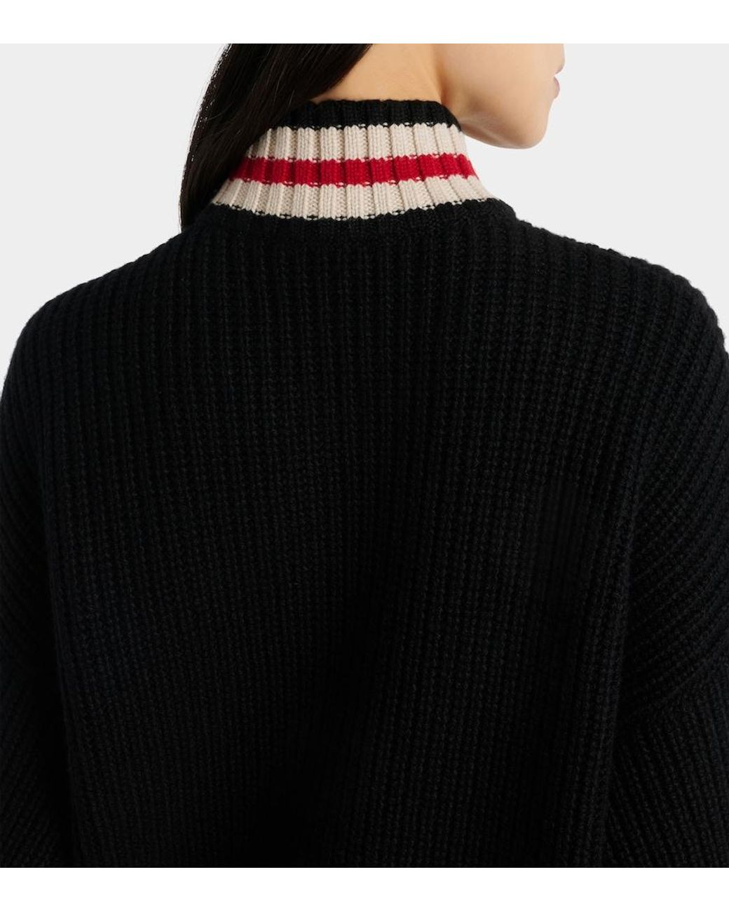 Brunello Cucinelli Black Wool Half-Zip Sweater