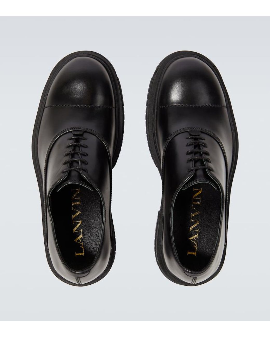 Lanvin Leather Derby Shoes in Black for Men Lyst