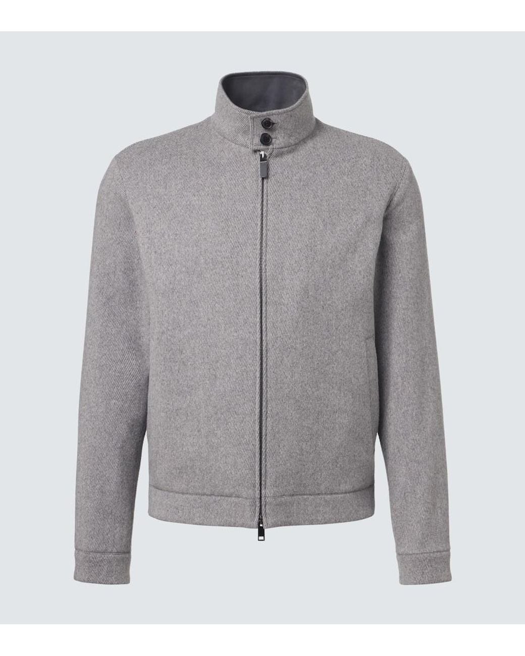Zegna Gray Wool And Cashmere Jacket for men