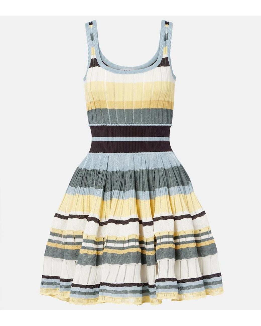 Alaïa Multicolor Knitted Striped Minidress