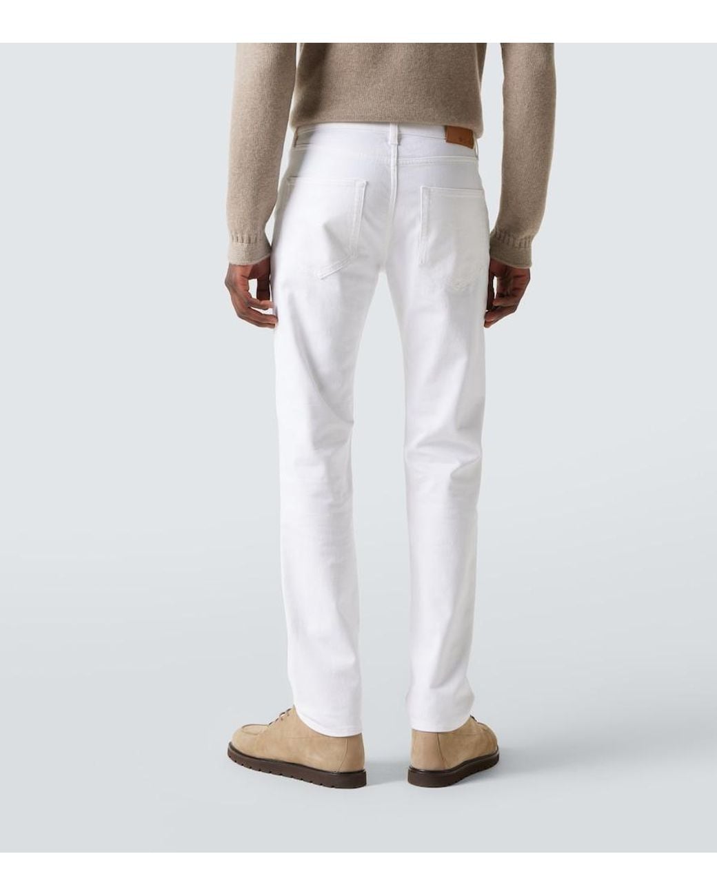 Loro Piana White Quarona Straight Jeans for men