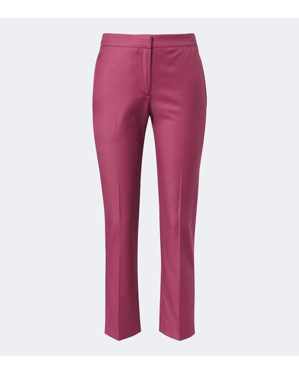 McQueen Red Wool Gabardine Slim Pants