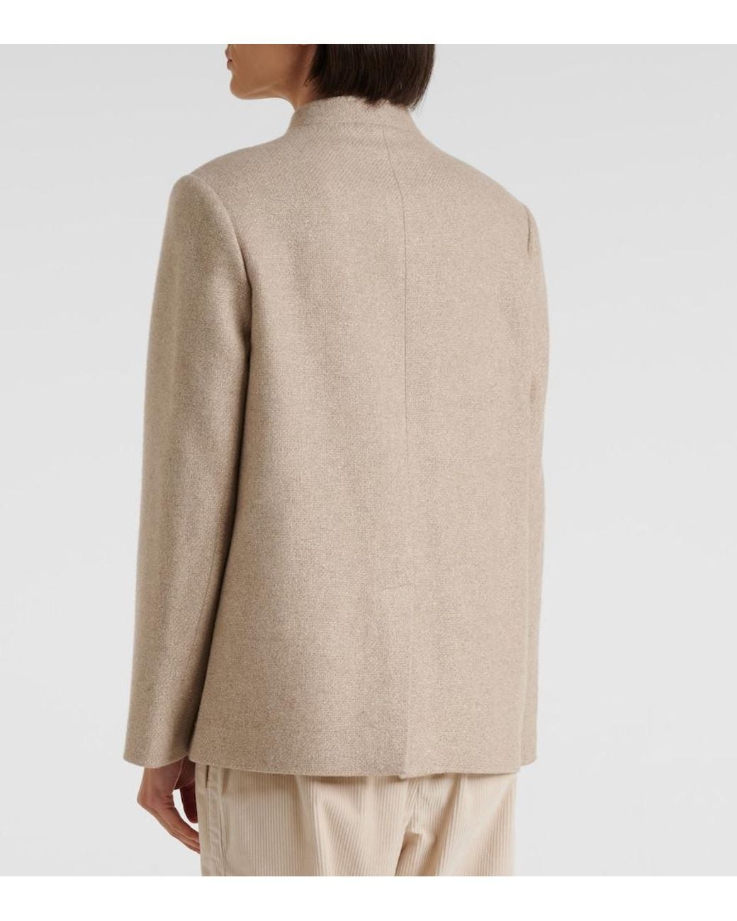 Eleventy Natural Cashmere And Silk Jacket