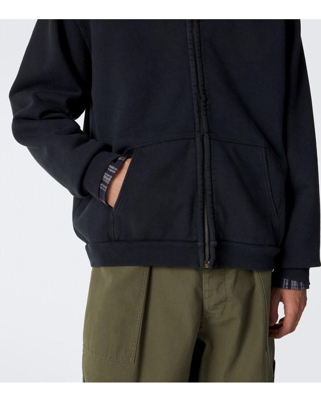 Sudadera Con Capucha De Jersey De Algodon A.PRESSE de hombre de color Black