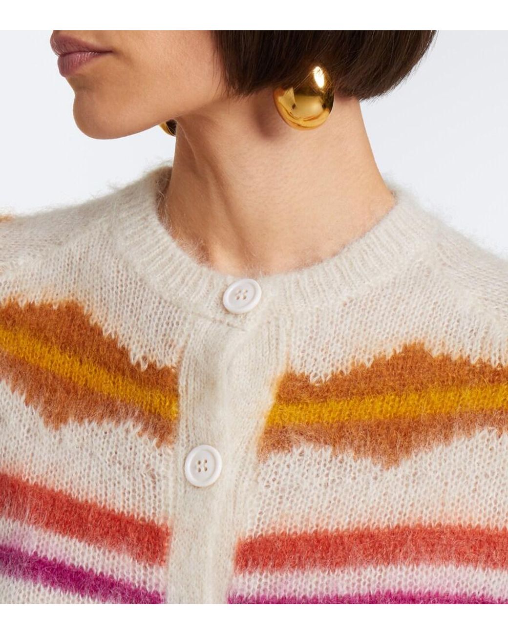 Isabel Marant Pink Molly Mohair And Wool-Blend Cardigan