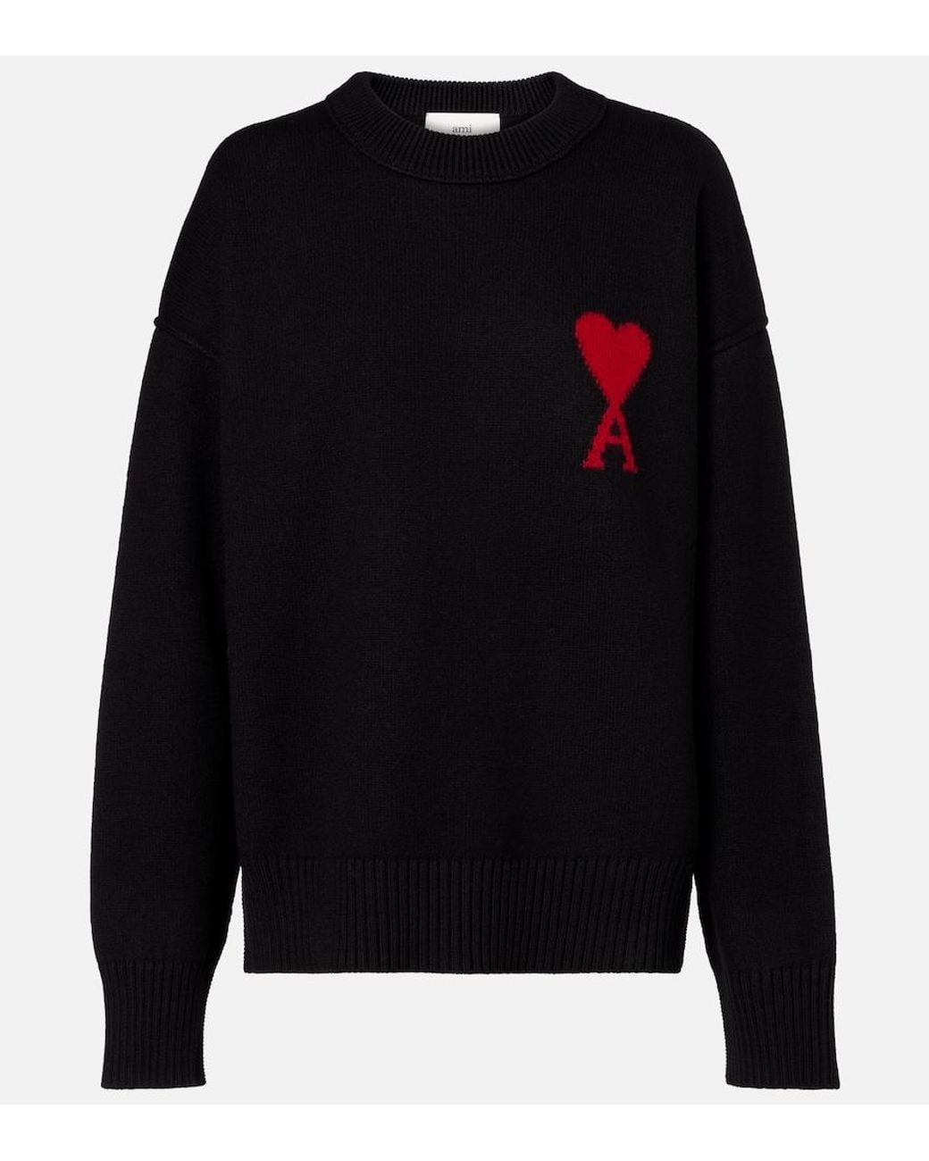 AMI Black Ami De Cour Virgin Wool Sweater