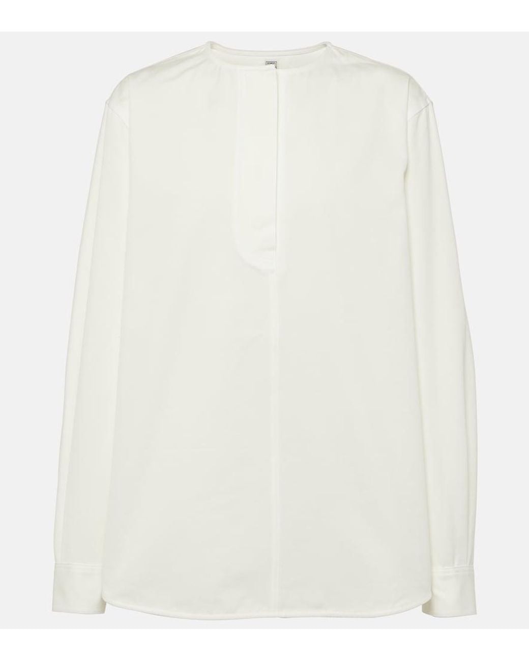 Totême White Cotton Twill Blouse