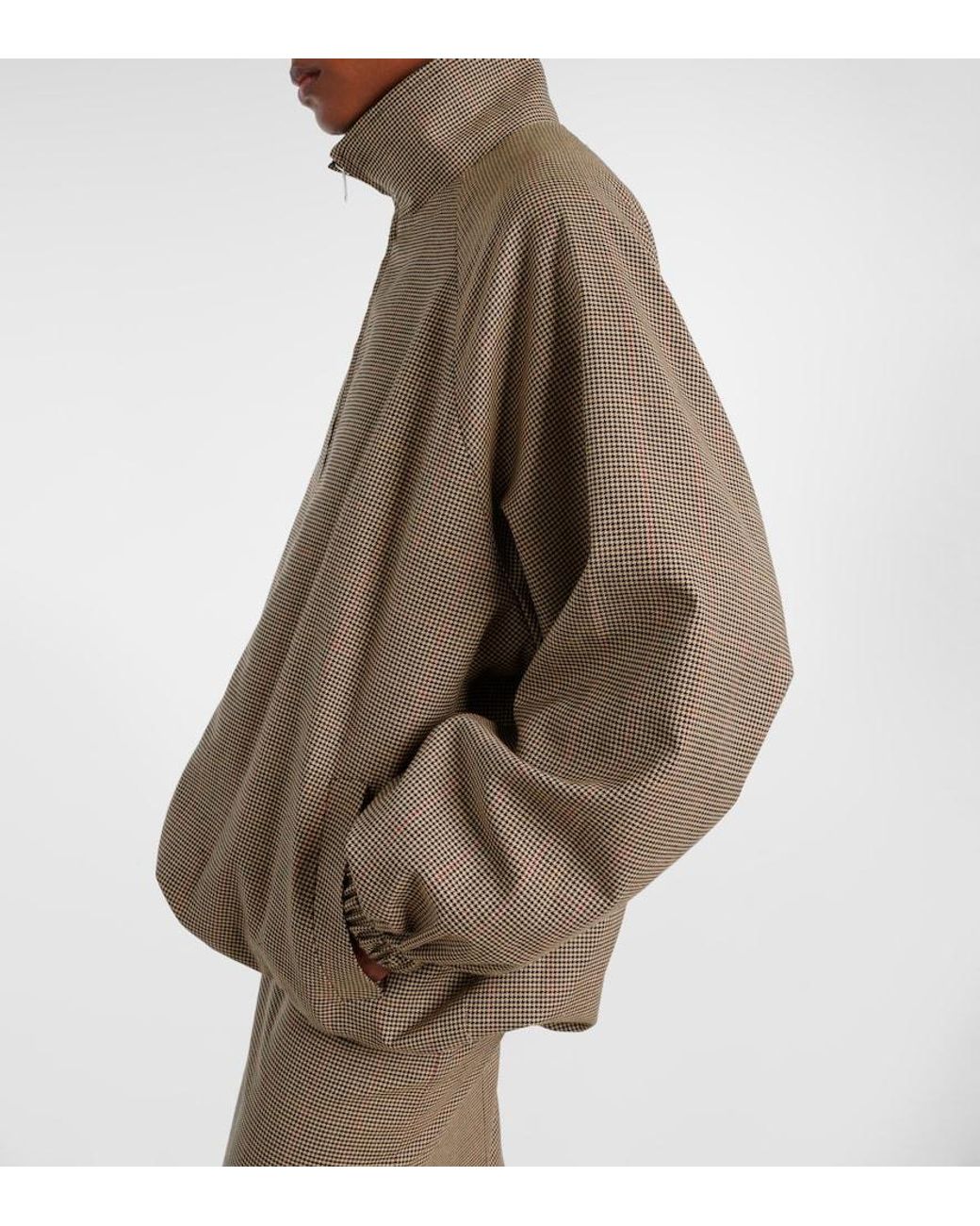 Frankie Shop Brown Baxter Houndstooth Blouson Jacket