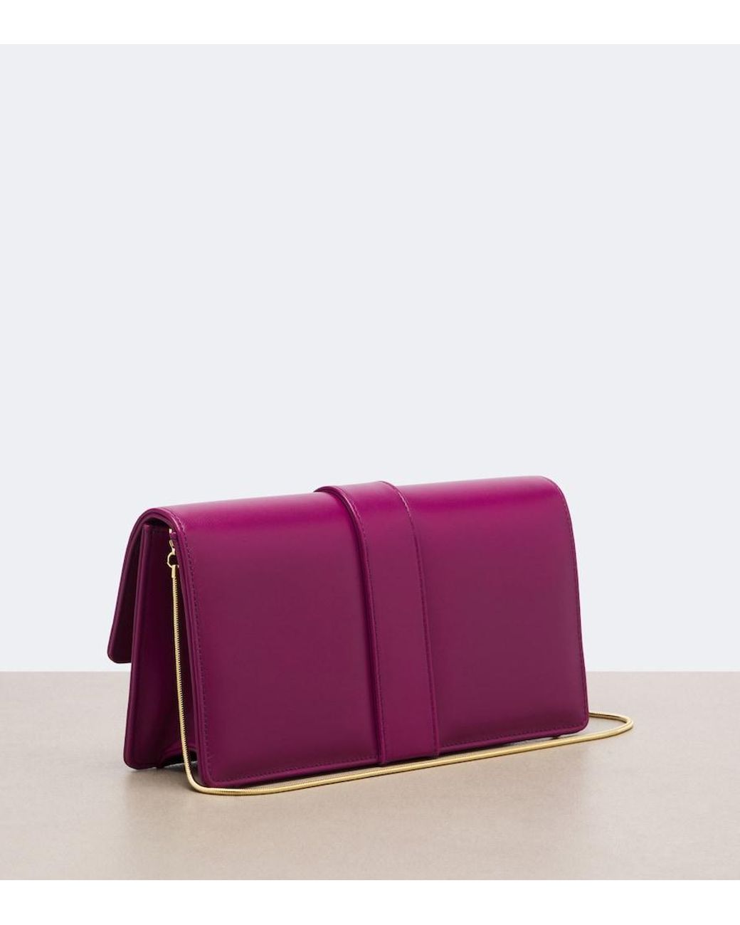 Manolo Blahnik Purple Maycap Leather Clutch