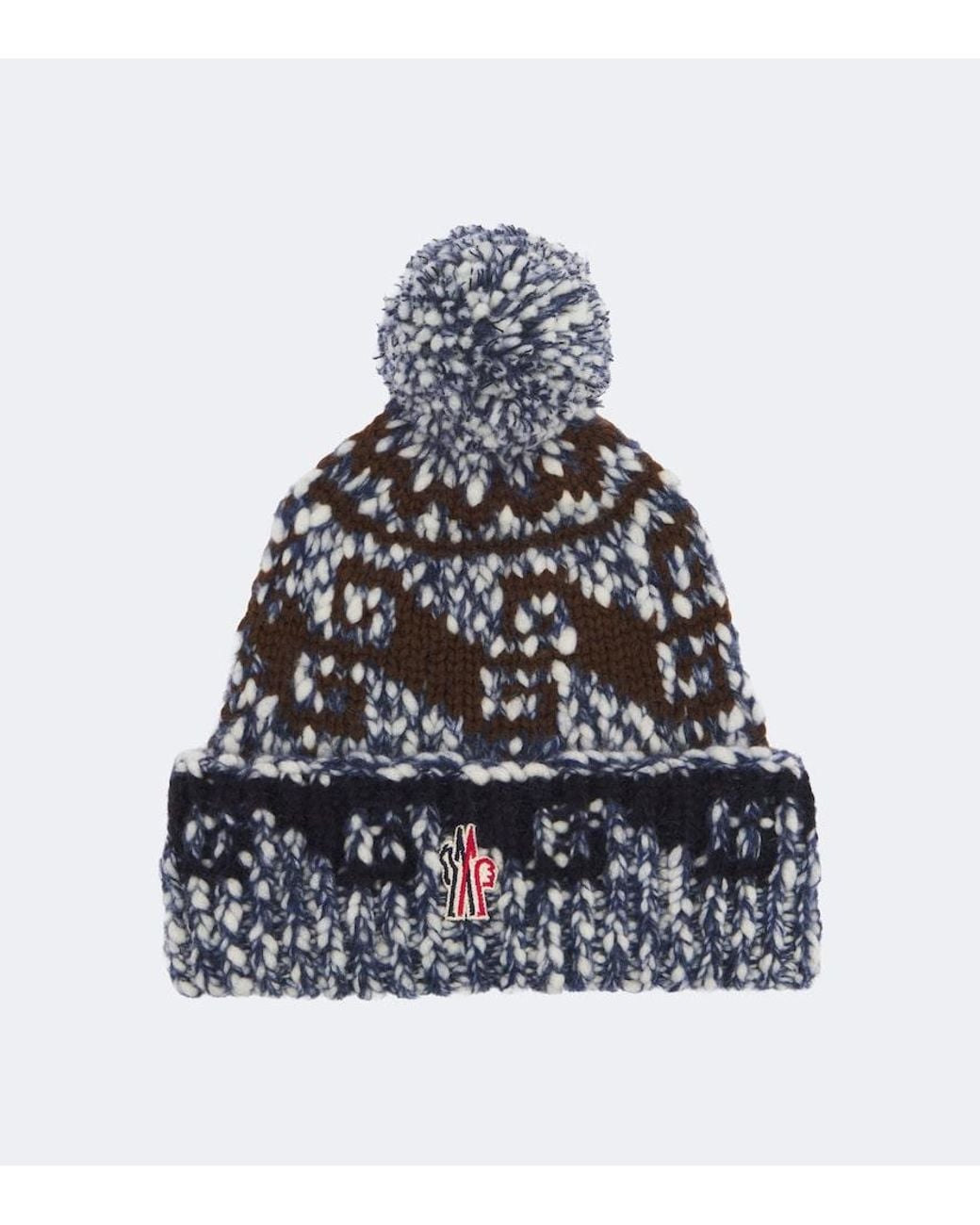 Moncler Blue Fair Isle Wool And Alpaca-Blend Beanie