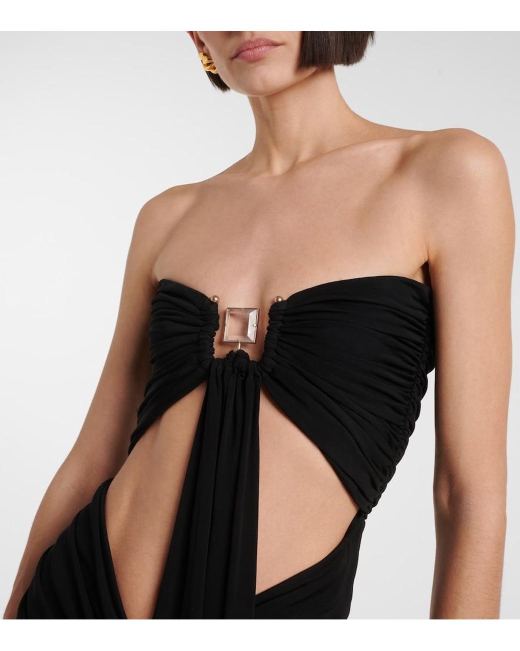 Christopher Esber Black Bezel Quartz Gathered Minidress