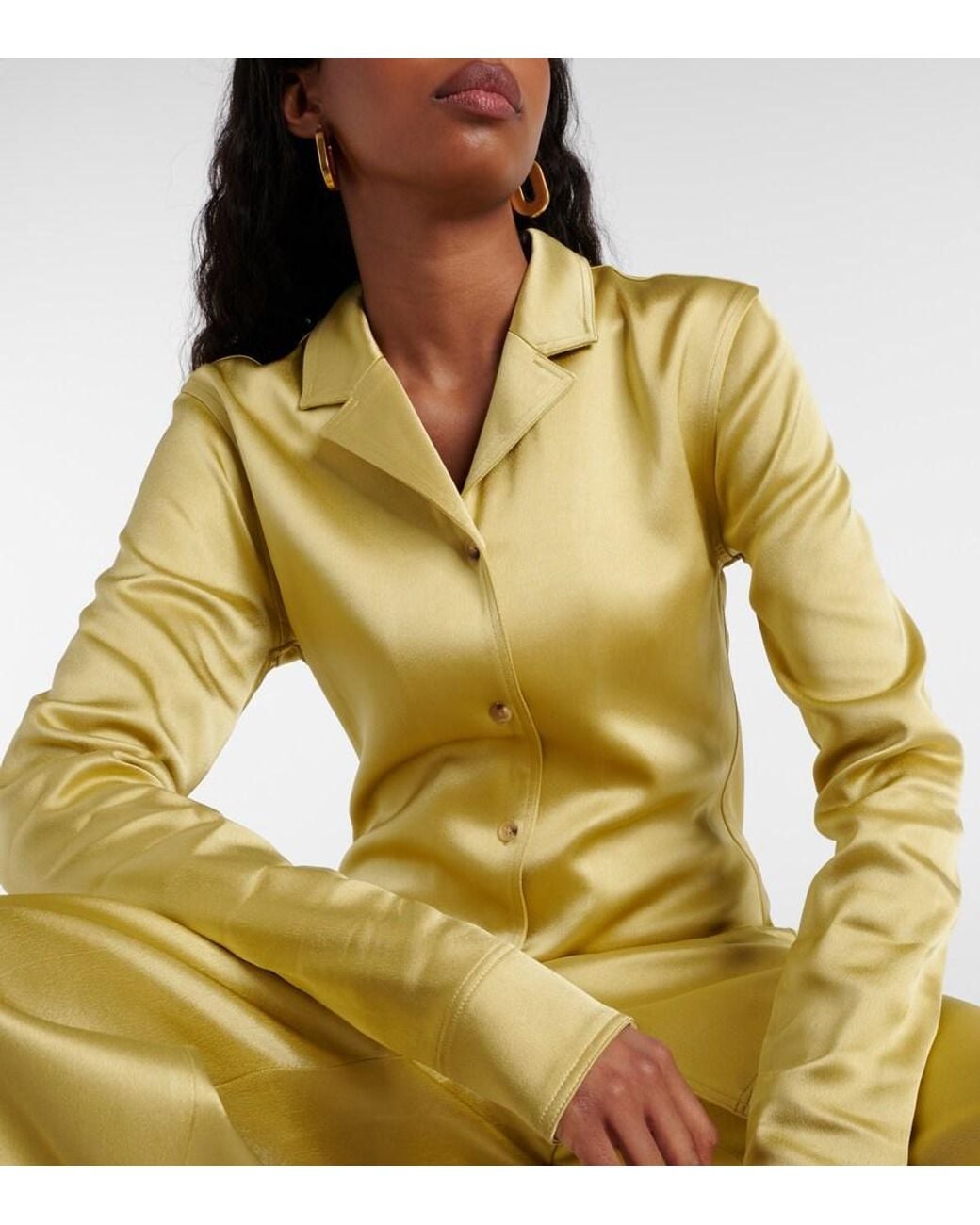 Totême  Yellow Satin Shirt