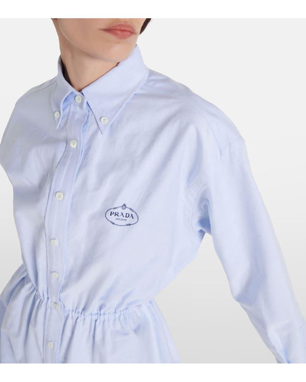【プラダ・PRADA】Embroidered Oxford cotton jumpsuit Prada Embroidered Oxford cotton jumpsuit - ShopStyle