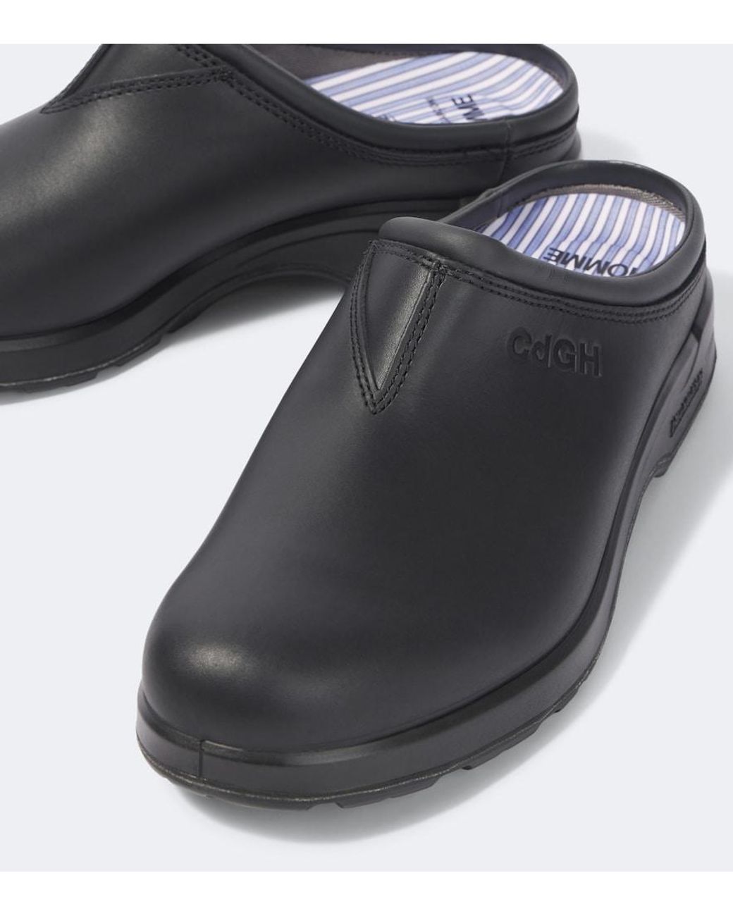 Comme des Garçons Black Leather Mules for men