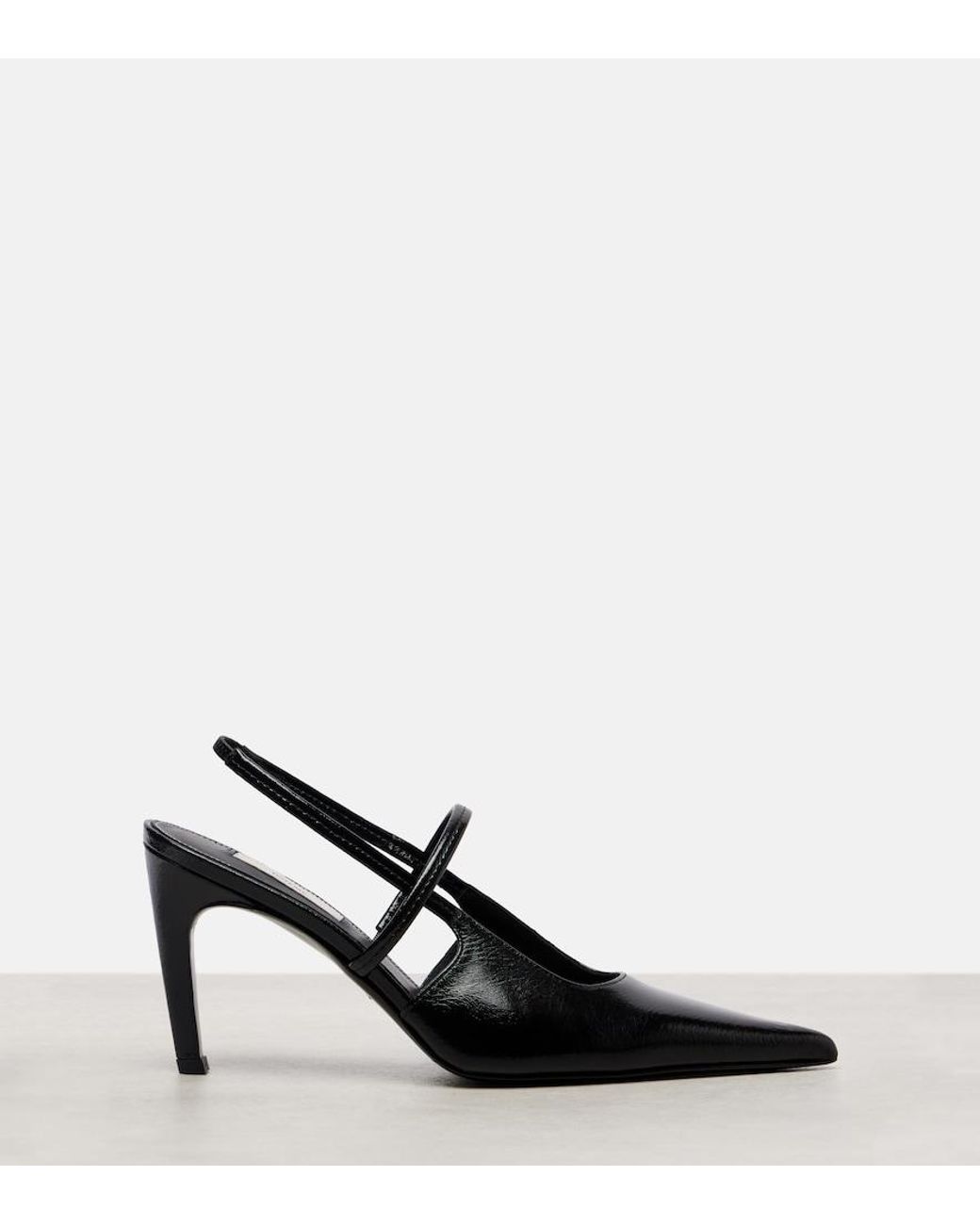 Totême Black Leather Slingback Pumps