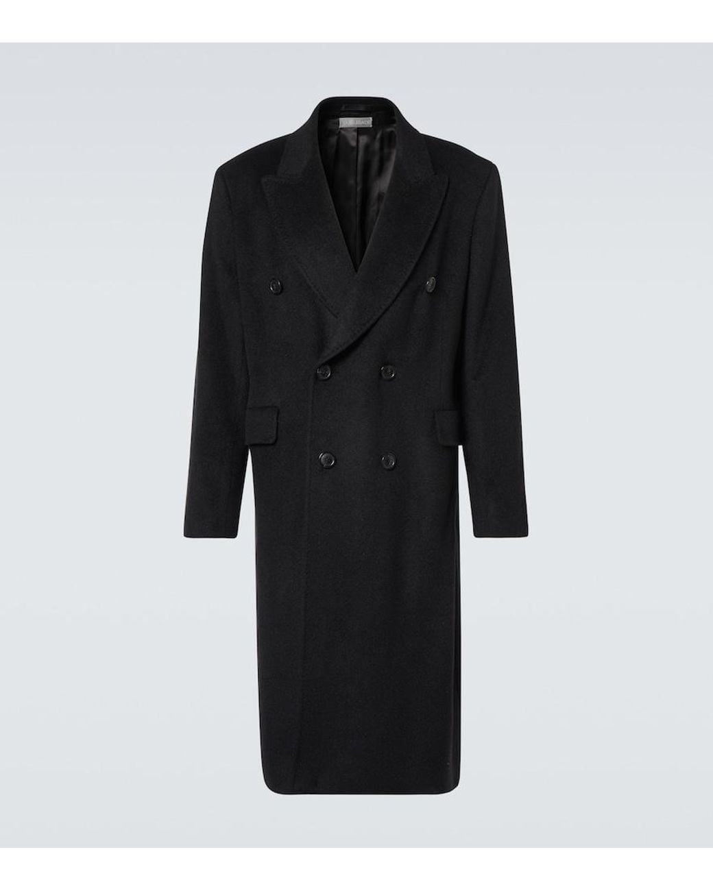 Our Legacy Black Whale Double-Breasted Mohair-Blend Coat for men