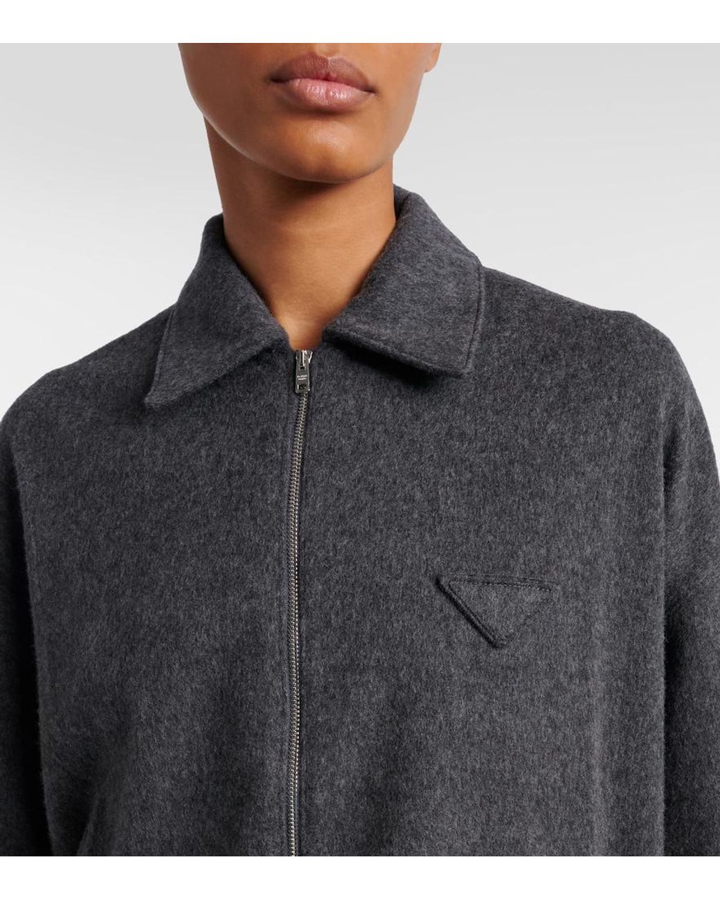 Prada Black Wool And Cashmere Blouson Jacket